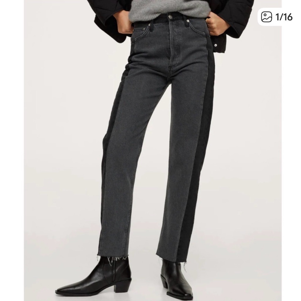 Mango Two Tone Black Jeans
